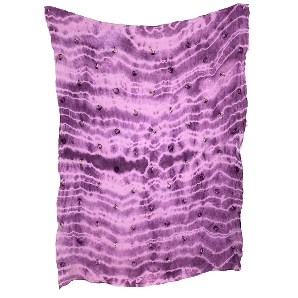 Handmade Tie Dye Linen Scarf 40” x 55”
